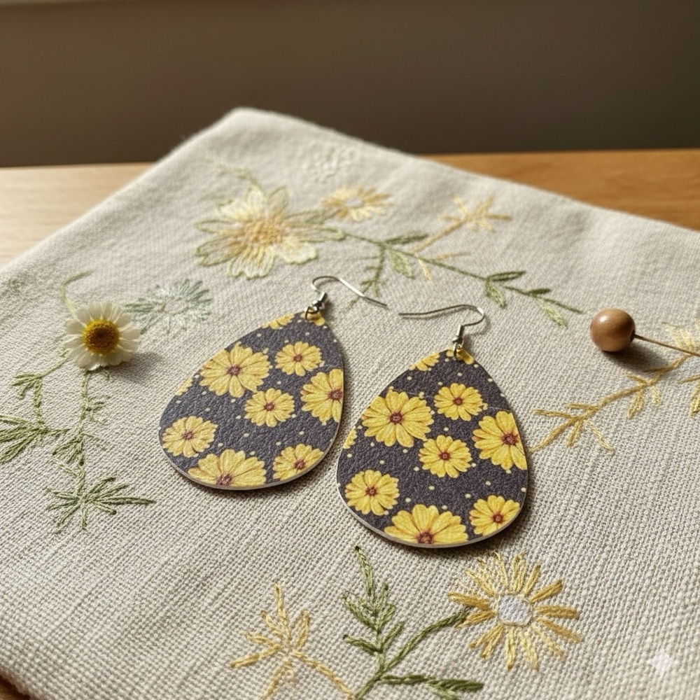 Floral Teardrop Earrings 🌼